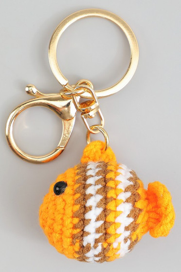 Cute Crochet Fish Bag Charm Keychain