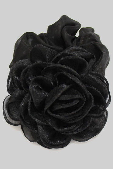 Sheer Flower Scrunchie