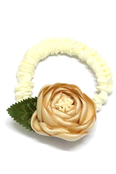 Rose And Leaf Elastic Scrunchie