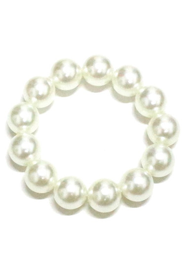 Wide Pearl Beaded Hair Tie