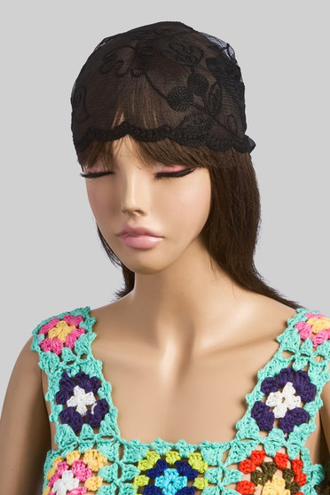 Lacy Cherry Knitted Head Wrap Or Shoulder Wrap 