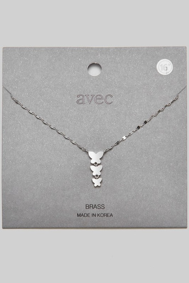 Three Tier Butterfly Pendant Necklace