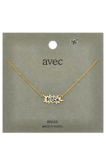 Comic Bitch Pendant Necklace