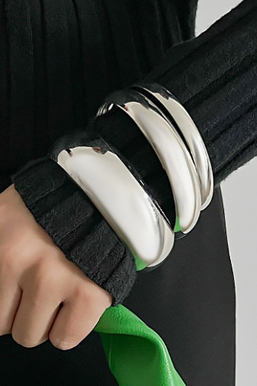 Three Piece Metal Bangle Set