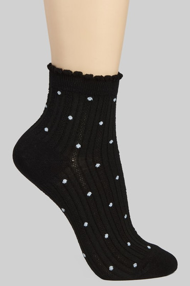 Polka Dot Print Ruffled Socks