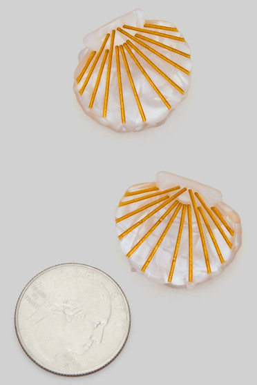 Two Piece Mini Marbled Acrylic Shell Hair Clip Set