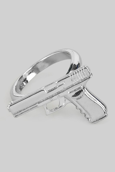 925 Sterling Silver Gun Ring