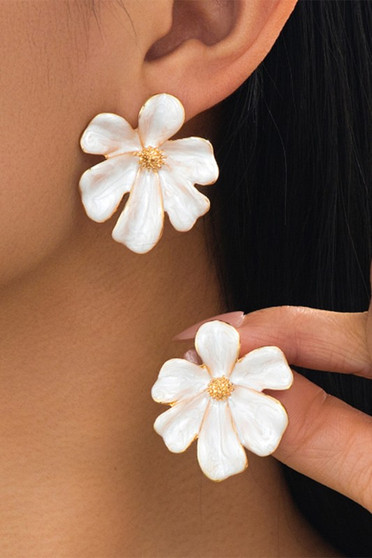 Lavish Lacquered Flower Post Earrings
