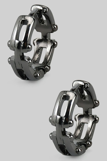 Mini Hinge Hoops With Studded Detail