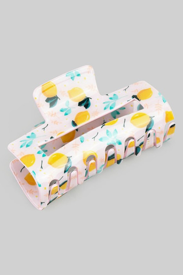 Shiny Lemon Acrylic Rectangle Hair Clip