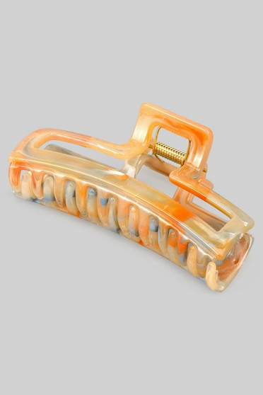 Marbled Acrylic Rectangular Cutout Hair Clip