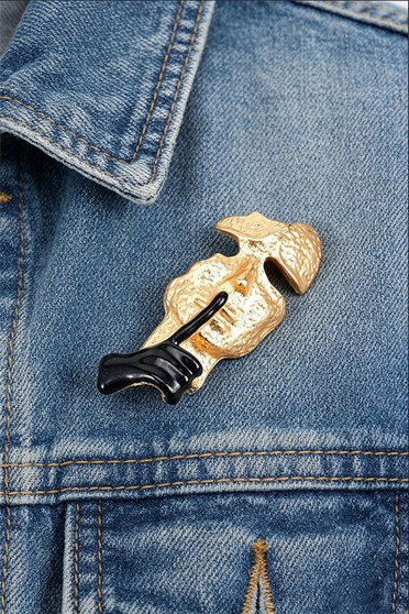 Be Quiet Mask Brooch Pin