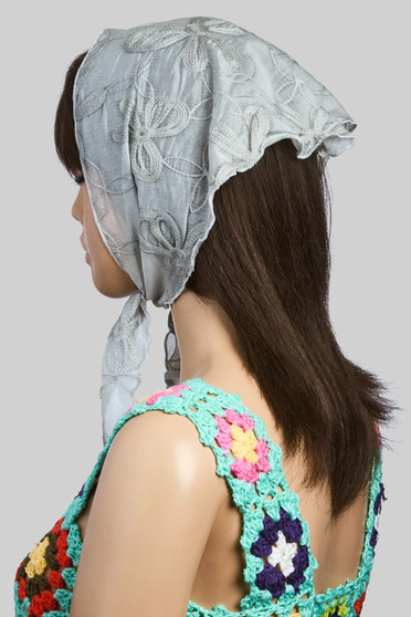 Triangular Embroidered Bow Head Or Shoulder Scarf