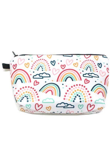 Rainbow And Hearts Makeup Pouch