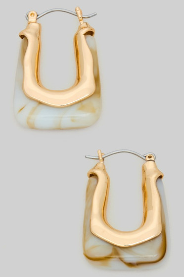 Acrylic Resin Stone Huggie Hoops