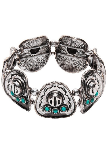 Turquoise Stone Western Hat Bracelet