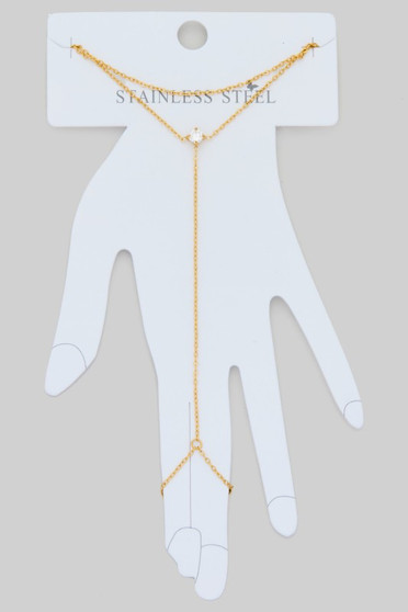 Stainless Steel Single Cz Hand Chain