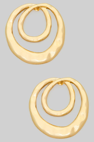Hammered Swirl Post Earrings