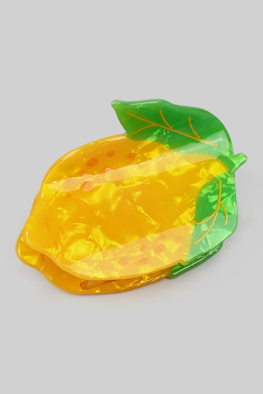 Cute Marbled Acrylic Lemon Hair Clip