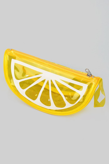 Clear Plastic Lemon Makeup Essentials Bag