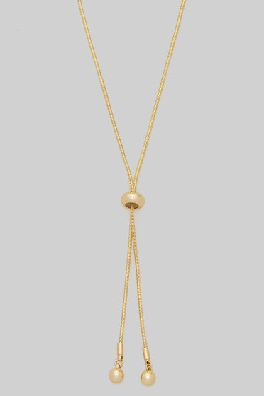Brass Lariat Bolo Necklace