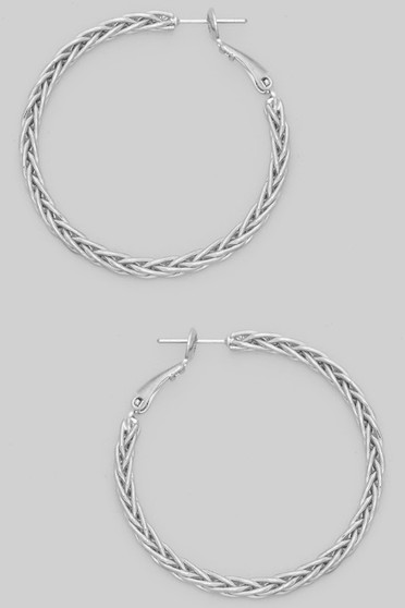 Classic Braided Chain Hoop Earrings