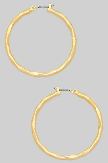Hammered Essential Hinge Hoops