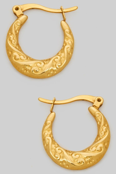 Filigree Pressed Hinge Hoops