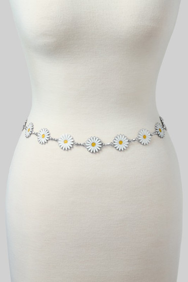 Enamel Daisy Link Chain Belt