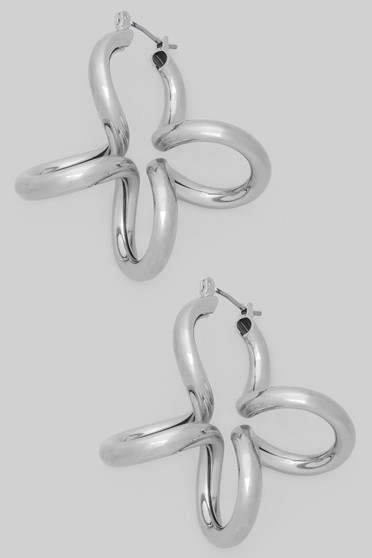 Twisted Brass Coil Drop Earrings