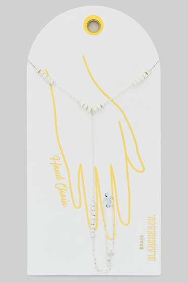 Brass Beaded Cluster Hand Chain Bracelet