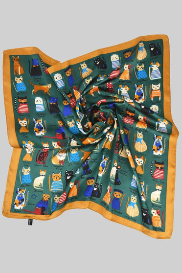 Cat Breed Cat Silky Square Scarf
