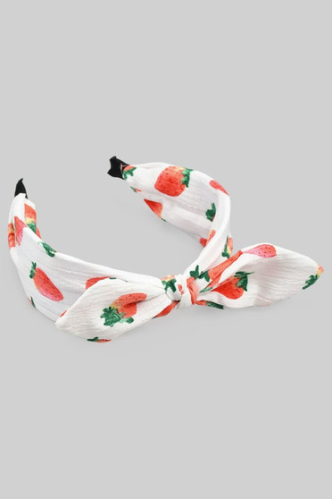 Strawberry Print Knotted Headband