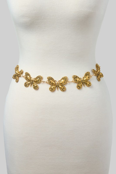 Ornate Butterfly Link Chain Belt