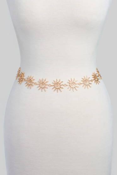 Hammered Sun Link Chain Belt