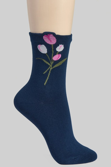 Tulip Embroidered Socks