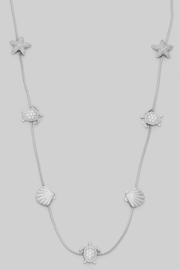 Snake Chain Sea Life Charm Necklace