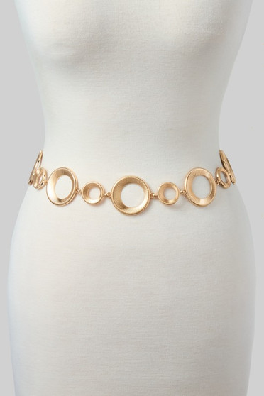Textured Circle Link Chain Belt