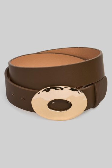 Pounded Open Circle Buckle Belt