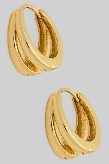 Dainty Half Inch Double Split Brass Hoops