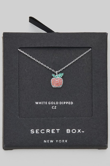 14K Gold Dipped Cz Pave Apple Necklace
