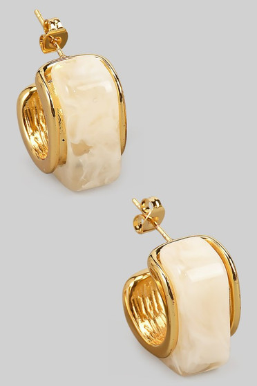 Marbled Acrylic Square Hoops