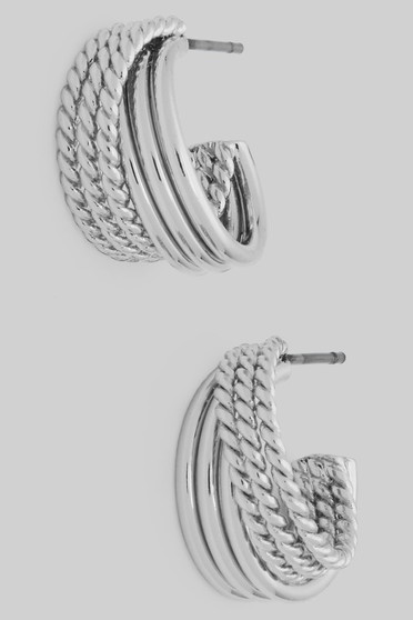 Smooth And Textured Three Quarter Inch Brass Hoops
