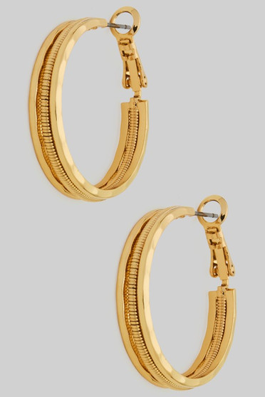 One Inch Coil Stack Brass Hoops
