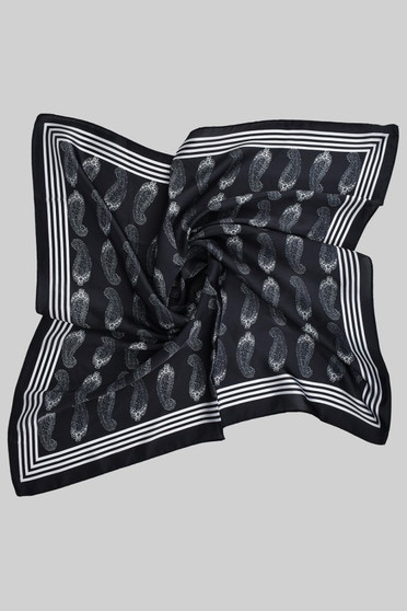 Teardrop Paisley Motif Silky Square Scarf