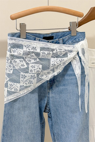 Lace Floral Hip Scarf Or Shoulder Scarf