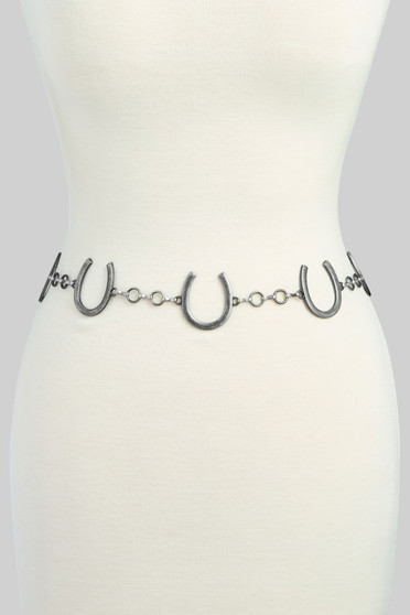Metal Horseshoe Charm Chain Belt