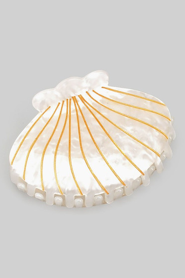 Pearly Marbled Acrylic Clam Shell Hair Clip