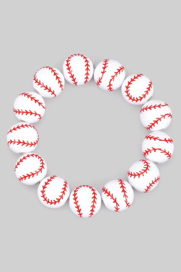 Baseball Bead Stretch Bracelet