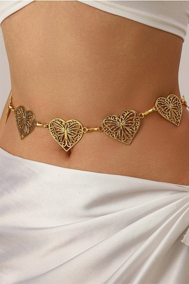 Butterfly Heart Link Chain Belt